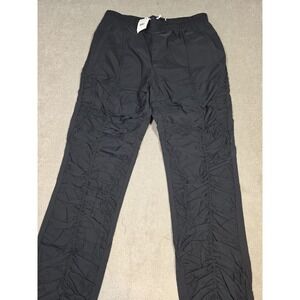 MNML Ruched Stacked Drawcord Bungee Men's Black Pants Size Medium NWT